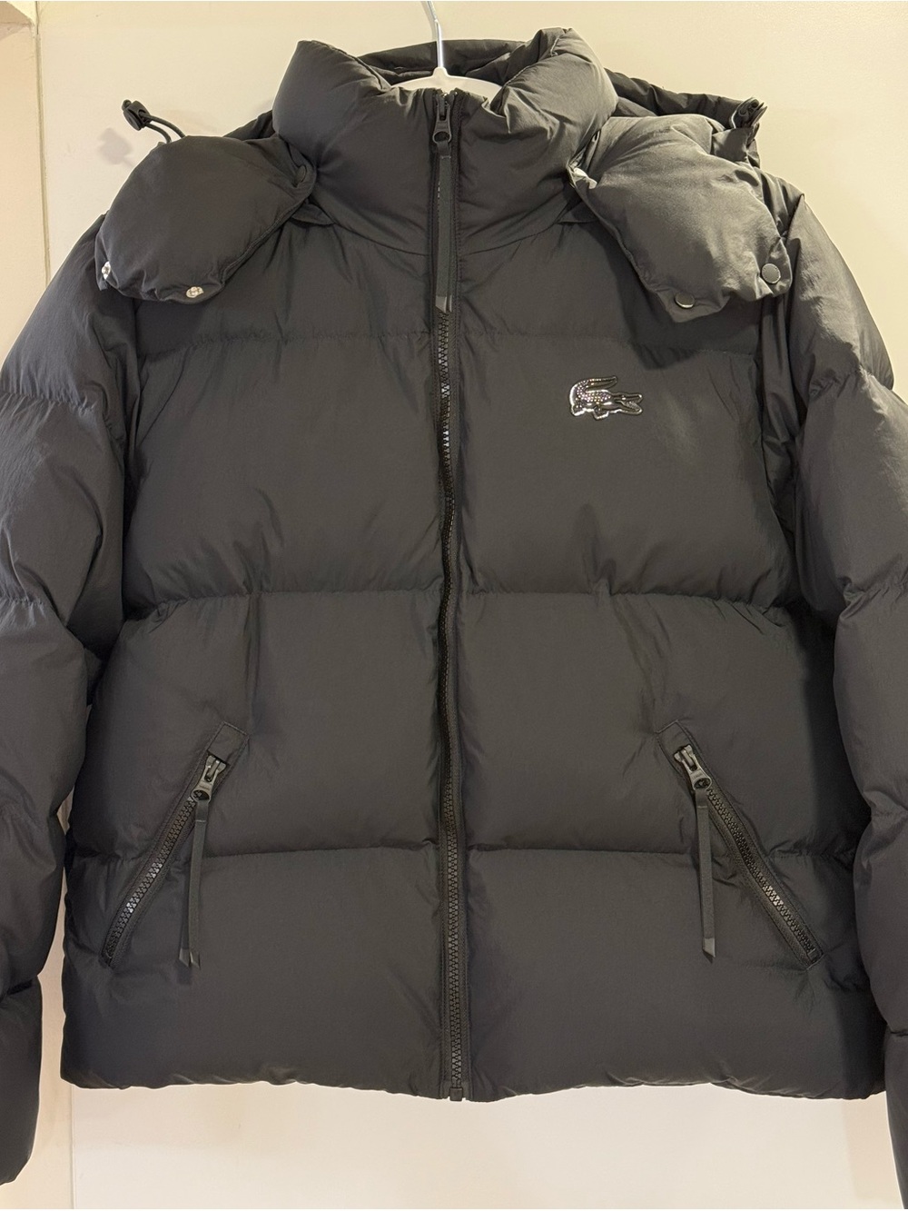 LACOSTE Women's Relaxed Fit Hooded Down Jacket - Picture 6 of 12